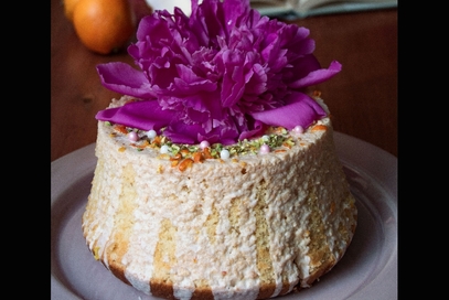 Chiffon cake al limone con glassa all’arancia