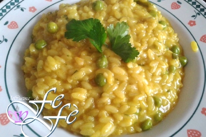 Risotto ai piselli e curcuma