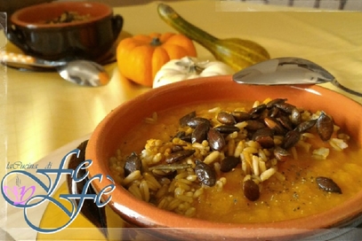 Vellutata di zucca e curcuma con avena