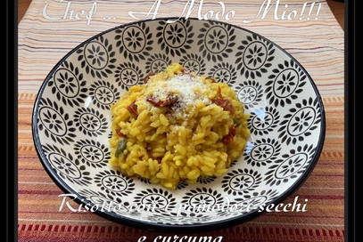 Risotto con i pomodori secchi e curcuma