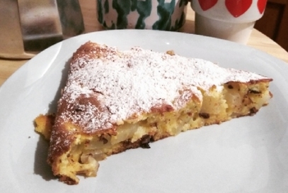 Torta alla ricotta, cioccolato e pere