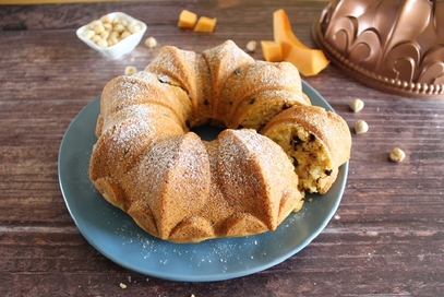 Torta di zucca e nocciole senza uova e senza burro